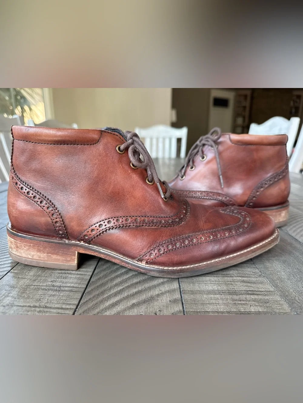 Cole Haan Liam Chukka Wingtip ll Wingtip Leather Ankle Boots Men's Size 8